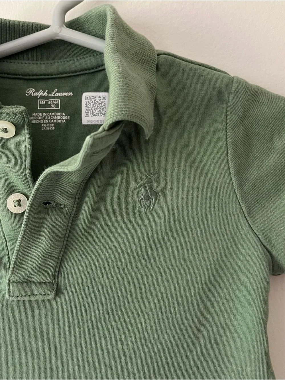 Ralph Lauren Baby Romper Polo One Piece Outfit 6m Green Preppy